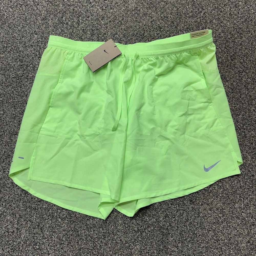 Nike Stride Dri-FIT 7" Brief-Lined Running Shorts Men's XL Lime Blast IF2046-377